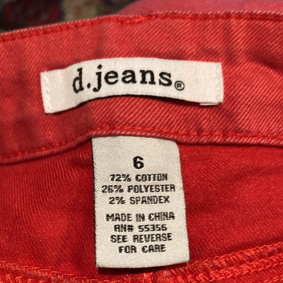 d. jeans Red Classic Denim Jeans Size 6 - Picture 8 of 9